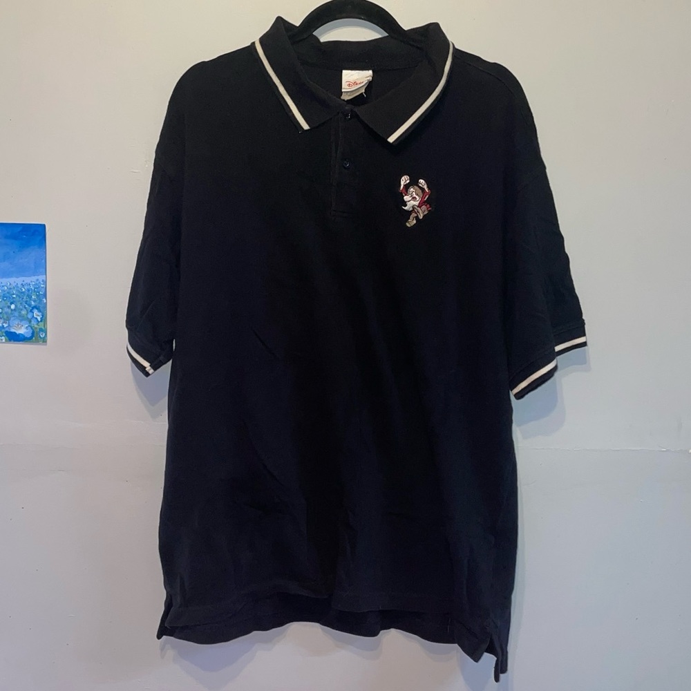 Disney Grumpy Short Sleeve Polo Shirt - Black/White - Men’s Sz XL